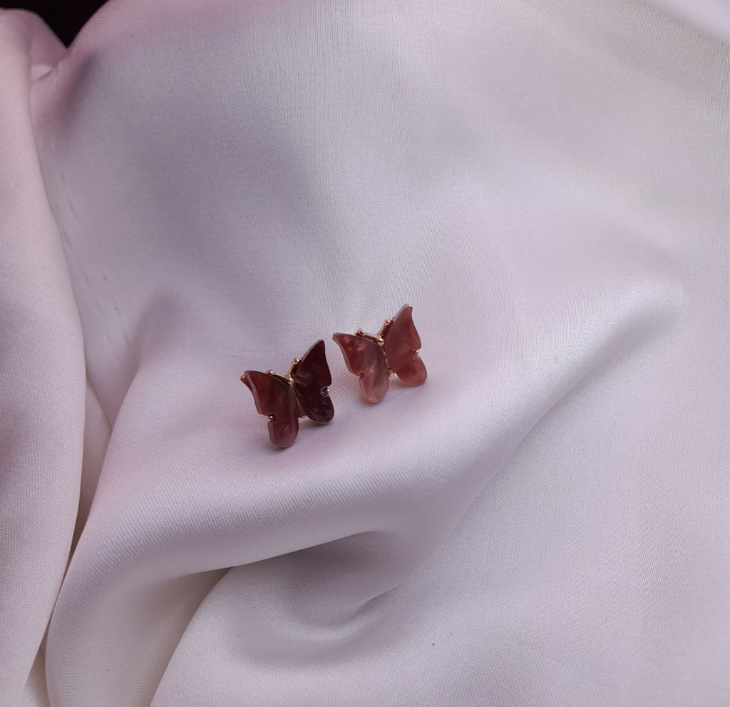 BROWN BUTTERFLY EARRINGS