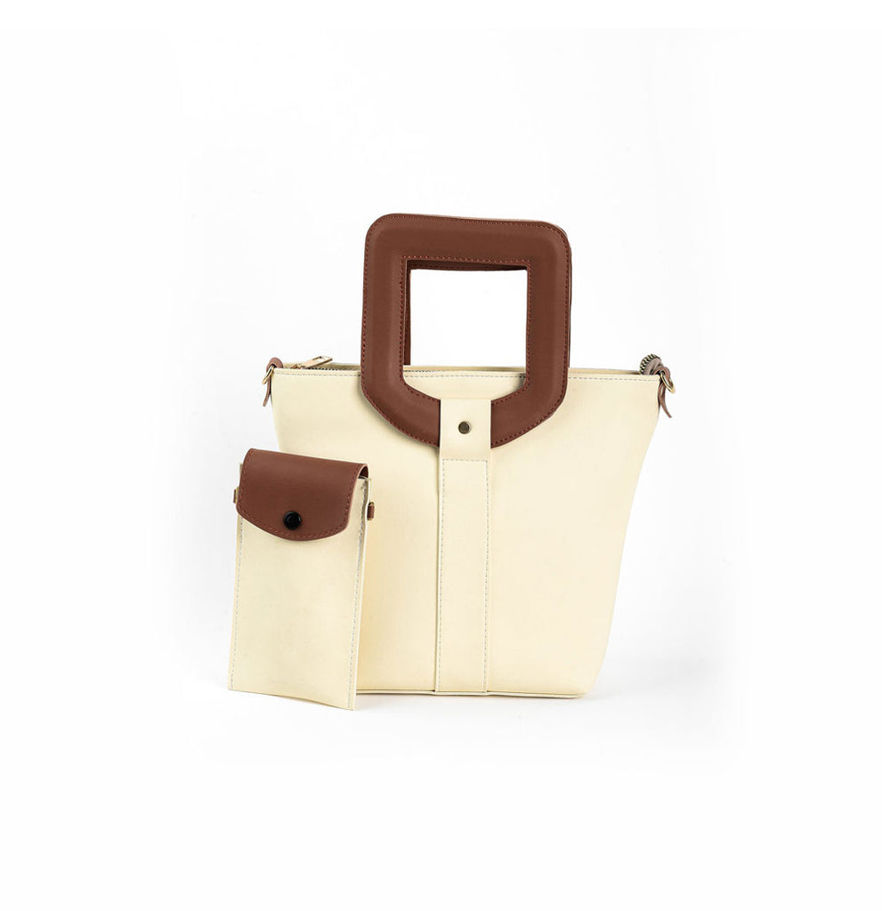 OFF WHITE WITH BROWN STRAP