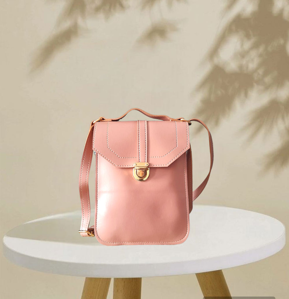 ROSE PINK HINGE LOCK MOBILE POUCH