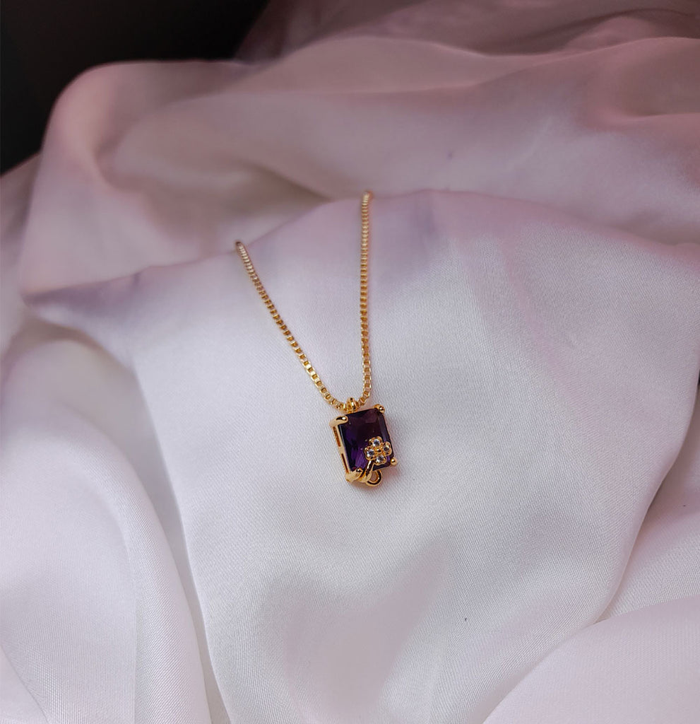 PURPLE STONE LOCKET
