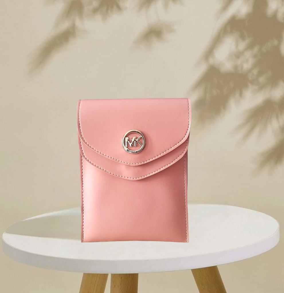 ROSE PINK DOUBLE FLAP MOBILE POUCH