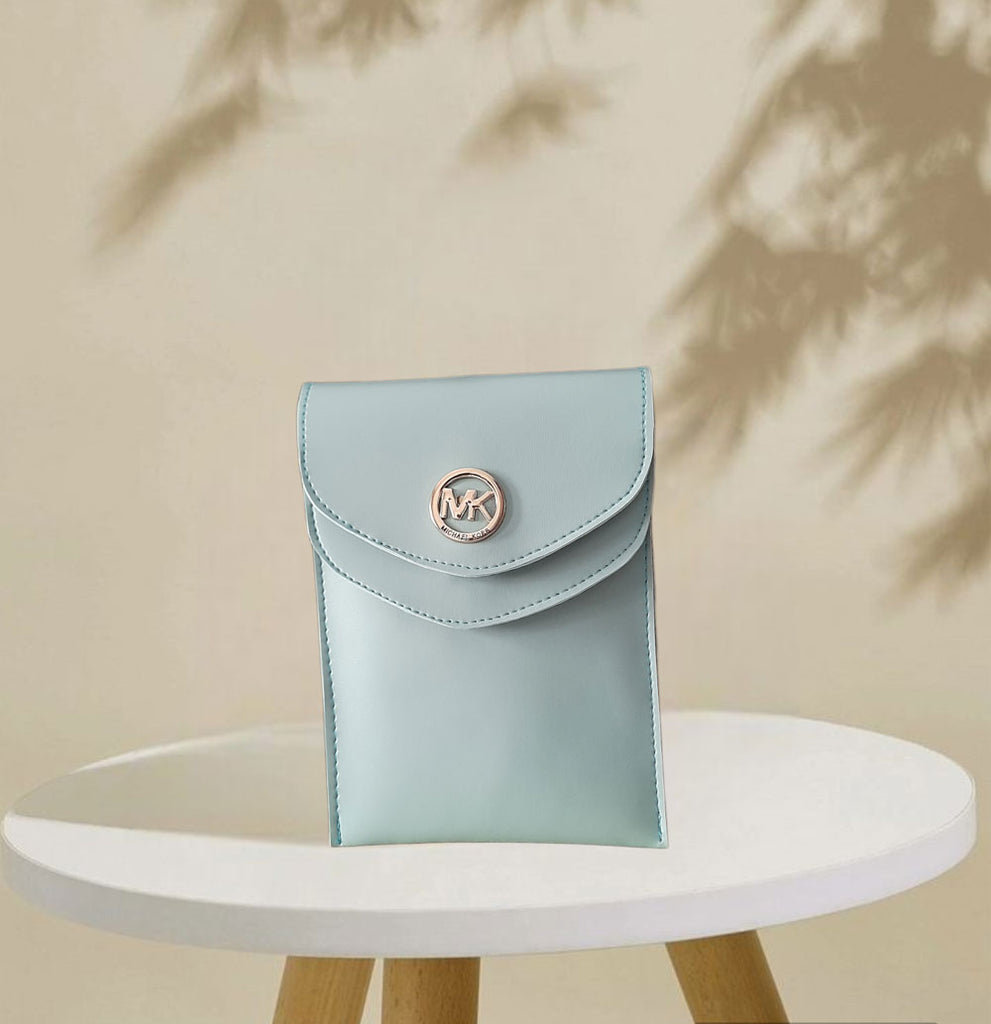 TURQUOISE DOUBLE FLAP MOBILE POUCH